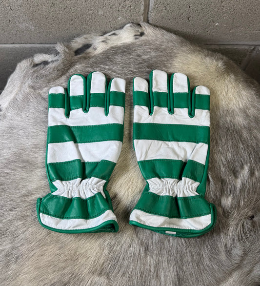 Green & White Stripes Gloves