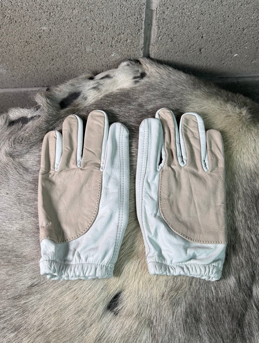 White & Tan Half Gloves