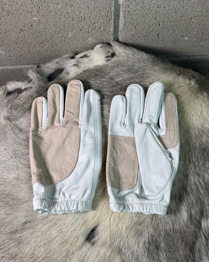 White & Tan Half Gloves