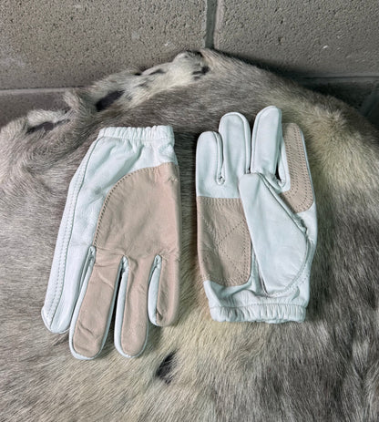 White & Tan Half Gloves