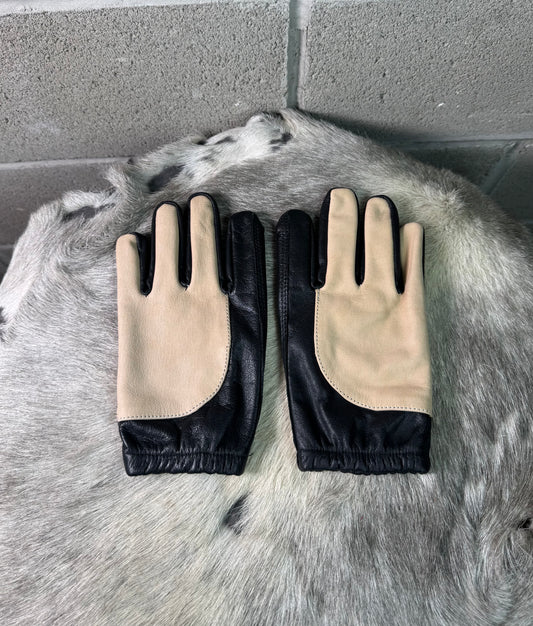 Black & Tan Half Gloves