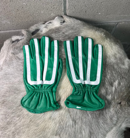 Green & White Lines Gloves