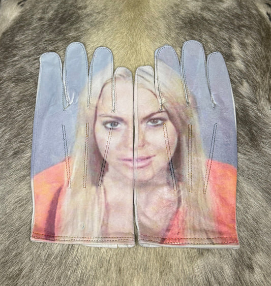 Lindsay Lohan Mug shot Gloves