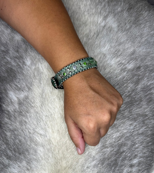 Green Cowhide Bracelet