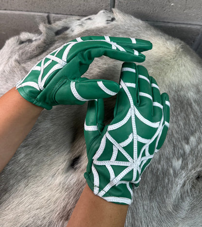 Green Spider Web Gloves