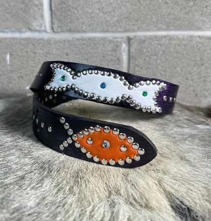 Purple+Black Distressed Origins Belt (white/orange)