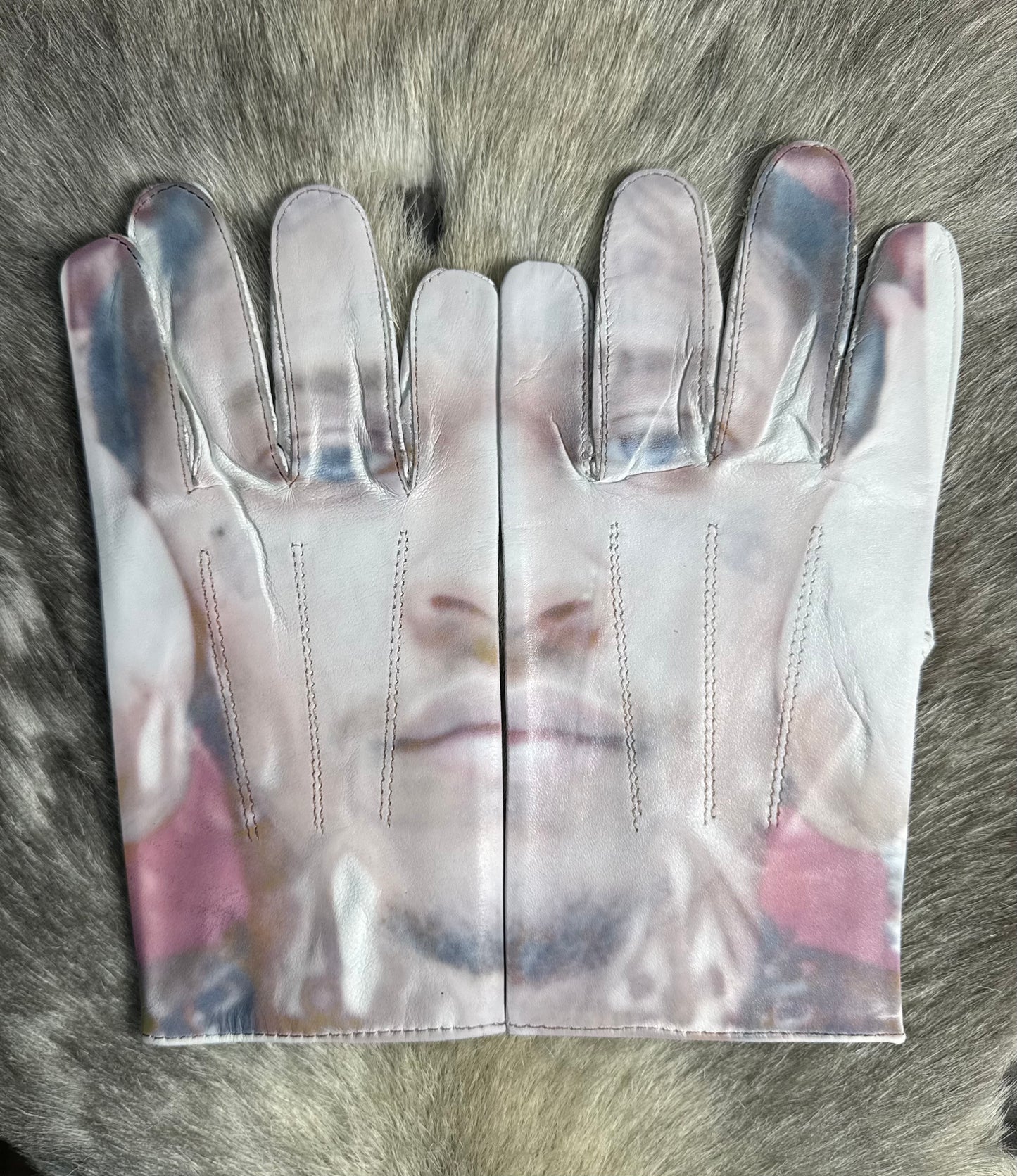 White Thug Mugshot Gloves