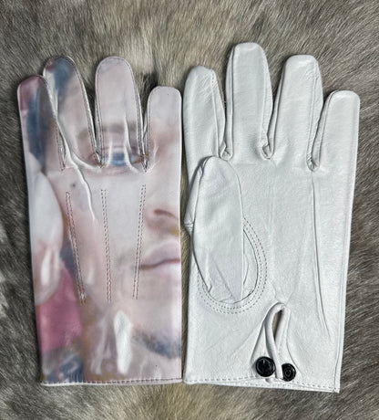 White Thug Mugshot Gloves